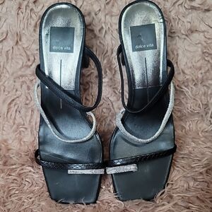 Dolce Vita Black and Silver Strappy Heels